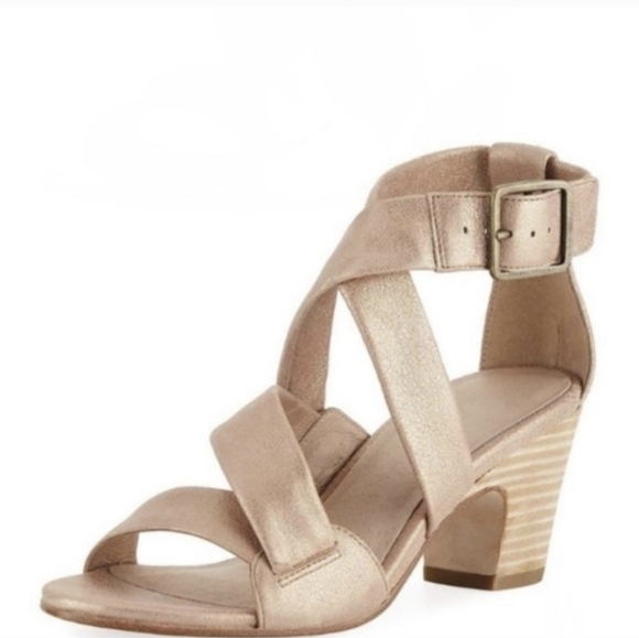 Eileen Fisher Shoes - Eileen Fisher Patsy Beige Metallic Leather Sandals Women's Size 9.5